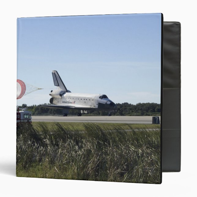 Space shuttle Atlantis unfurls its drag chute Binder (Front/Inside)