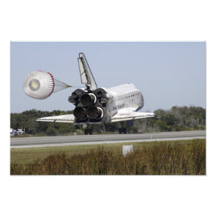 Space shuttle Atlantis unfurls its drag chute Photo Print
