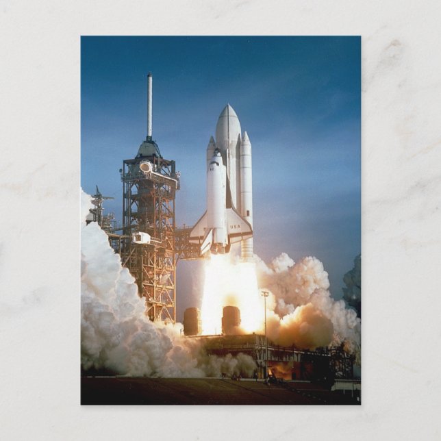 Space Shuttle Columbia Launching Postcard (Front)
