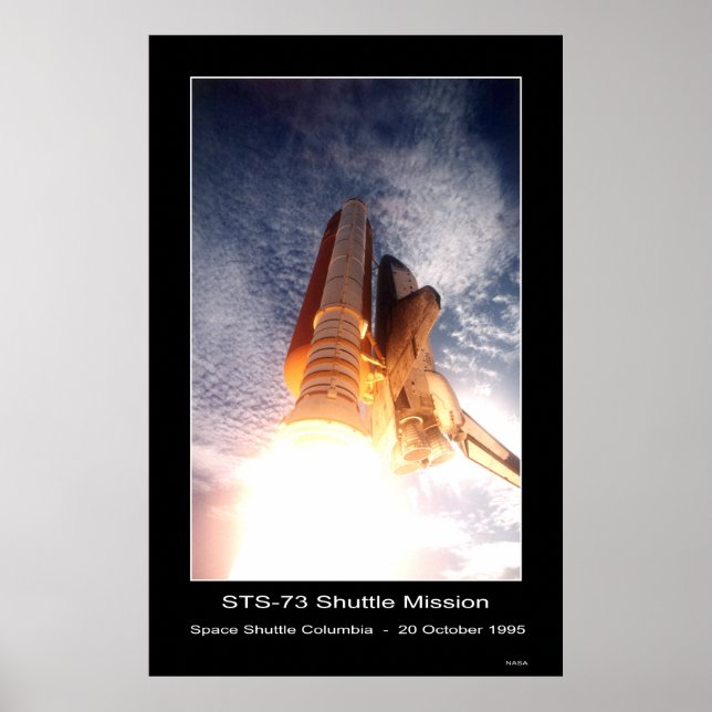 Space Shuttle Columbia Lift-off – STS - 73 Poster (Front)