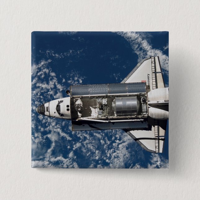 Space Shuttle Discovery 16 2 Inch Square Button (Front)