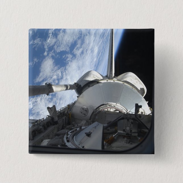 Space Shuttle Discovery 9 2 Inch Square Button (Front)