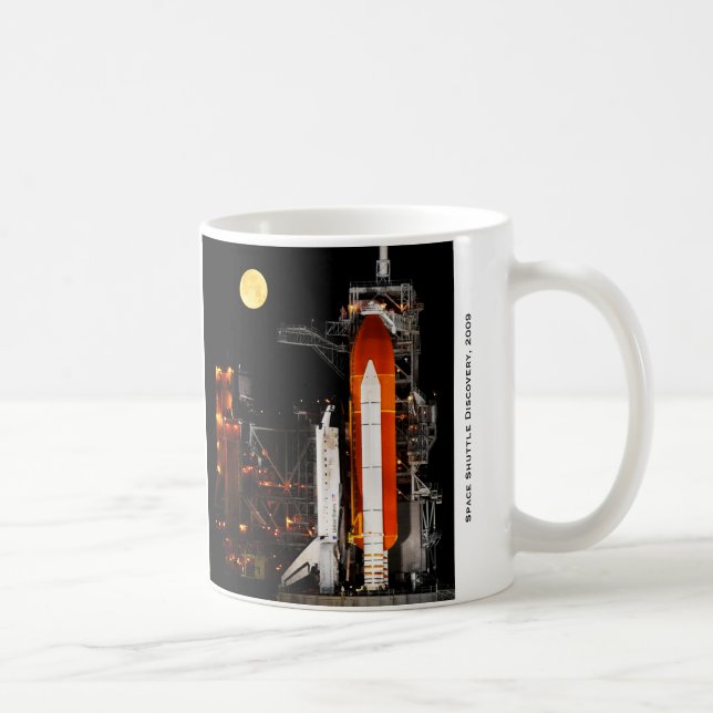 Space Shuttle Discovery and Full Moon 2009 Coffee Mug (Right)