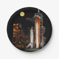 Space Shuttle Discovery and Moon