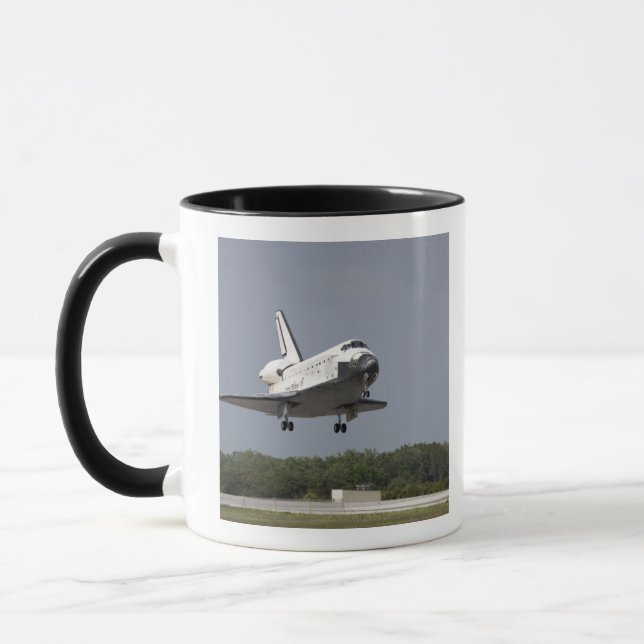 Space Shuttle Discovery approaches landing 2 Mug (Left)