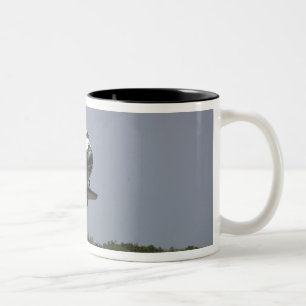 Space Shuttle Discovery approaches landing 2 Two-Tone Coffee Mug