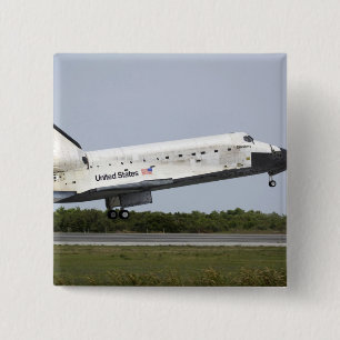 Space Shuttle Discovery approaches landing 4 2 Inch Square Button