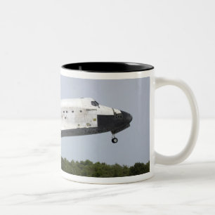 Space Shuttle Discovery approaches landing 4 Two-Tone Coffee Mug