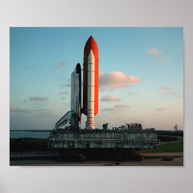 Space Shuttle Discovery atop a Crawler Transporter Poster (Front)