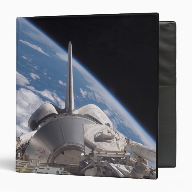 Space Shuttle Discovery backdropped by Earth Binder (Front/Inside)