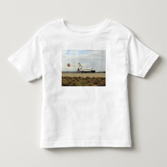 Space Shuttle Discovery deploys its drag chute Toddler T-shirt (Front)