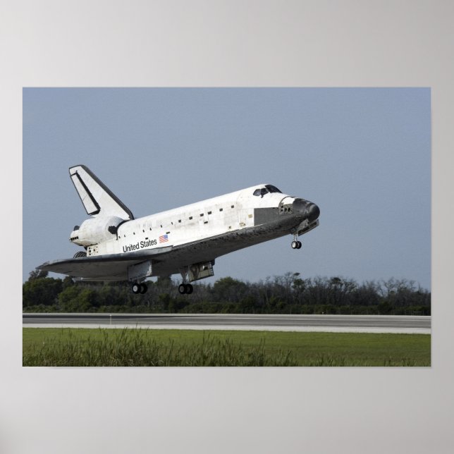 Space shuttle Discovery lands on Runway 33 2 Poster (Front)