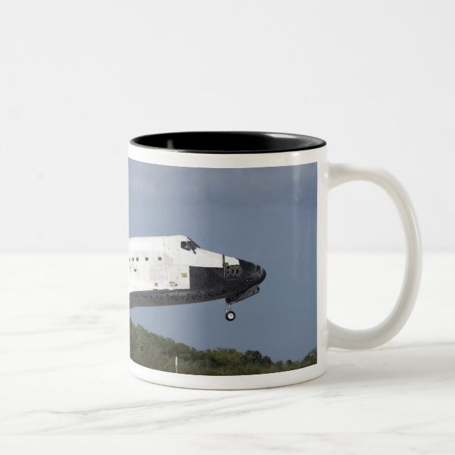 Space shuttle Discovery lands on Runway 33 3 Two-Tone Coffee Mug (Right)