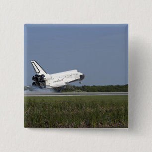 Space shuttle Discovery lands on Runway 33 4 2 Inch Square Button