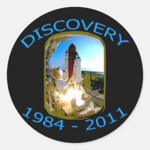 Space Shuttle Discovery Launch Classic Round Sticker