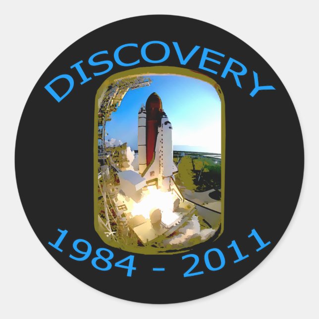 Space Shuttle Discovery Launch Classic Round Sticker (Front)