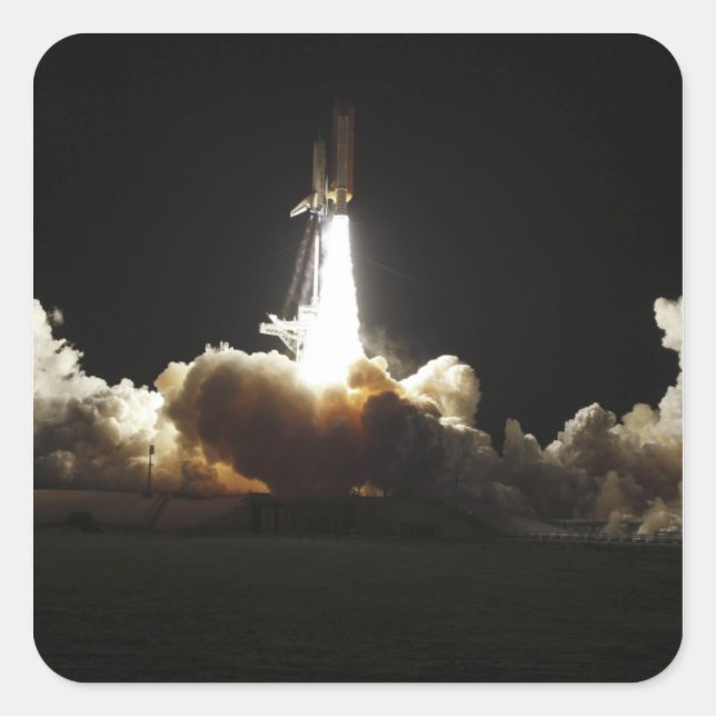 Space shuttle Discovery lifts off Square Sticker (Front)