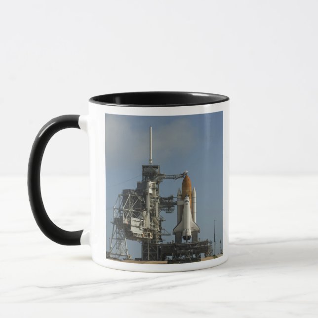 Space Shuttle Discovery sits ready 2 Mug (Left)