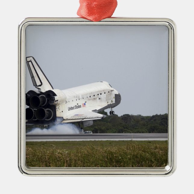 Space Shuttle Discovery touches down 2 Metal Ornament (Front)