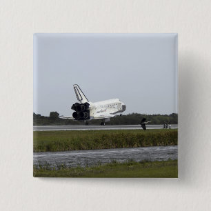 Space Shuttle Discovery touches down 3 2 Inch Square Button