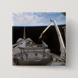 Space Shuttle Discovery's payload bay 2 Inch Square Button