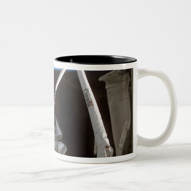 Space Shuttle Discovery's payload bay 2 Two-Tone Coffee Mug (Right)