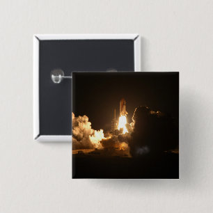 Space Shuttle Earth Orbital Spacecraft Night Canva 2 Inch Square Button