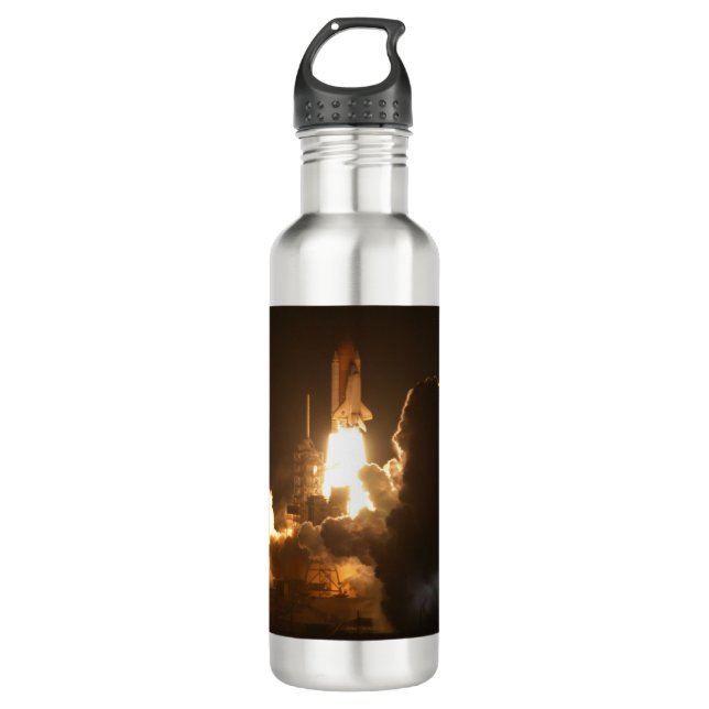 Space Shuttle Earth Orbital Spacecraft Night Canva 710 Ml Water Bottle (Front)