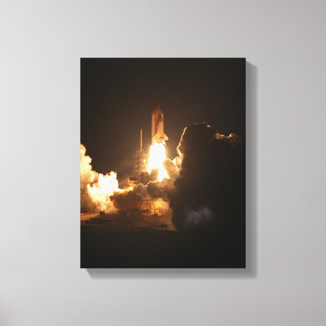 Space Shuttle Earth Orbital Spacecraft Night Canva Canvas Print (Front)