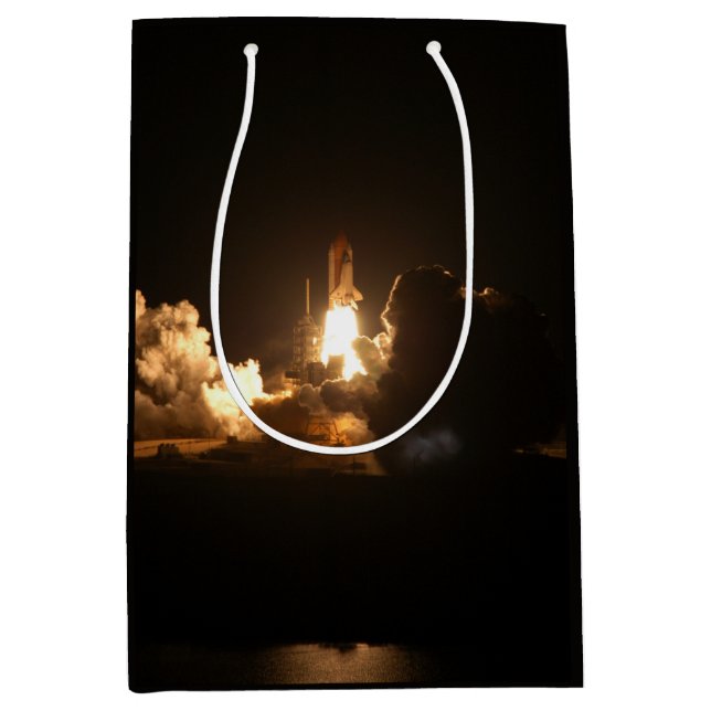 Space Shuttle Earth Orbital Spacecraft Night Canva Medium Gift Bag (Front)
