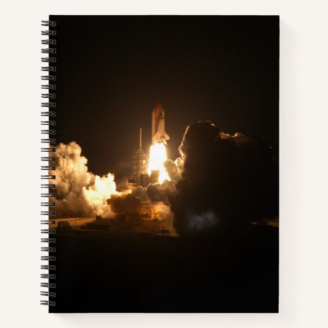 Space Shuttle Earth Orbital Spacecraft Night Canva Notebook (Front)