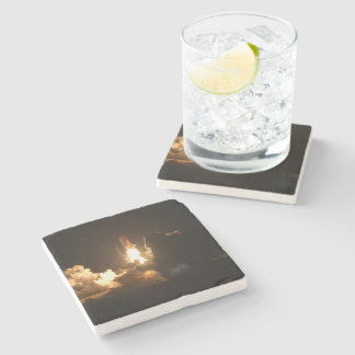 Space Shuttle Earth Orbital Spacecraft Night Canva Stone Coaster