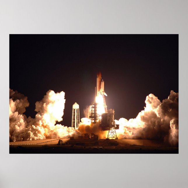 Space Shuttle Endeavor night lift-off Poster (Front)