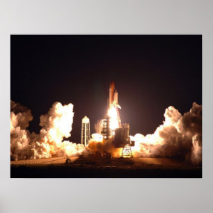 Space Shuttle Endeavor night lift-off Poster