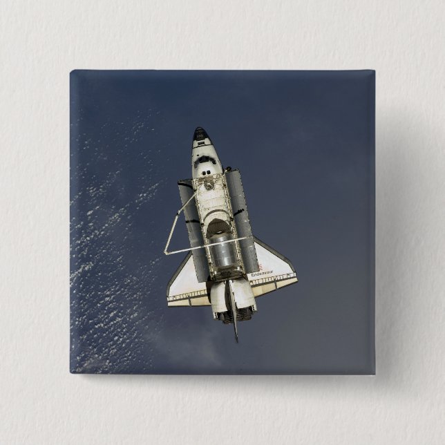 Space Shuttle Endeavour 15 2 Inch Square Button (Front)