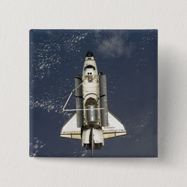 Space Shuttle Endeavour 16 2 Inch Square Button (Front)