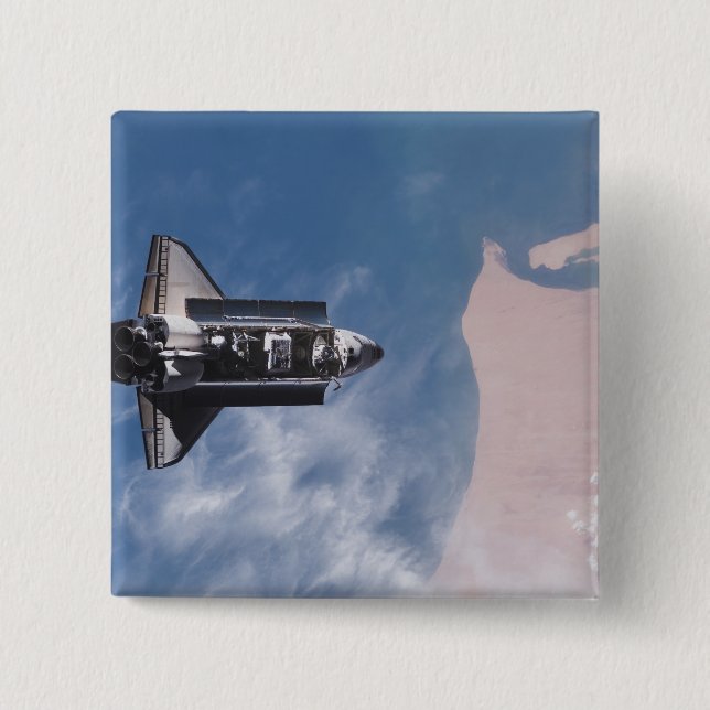 Space Shuttle Endeavour 19 2 Inch Square Button (Front)