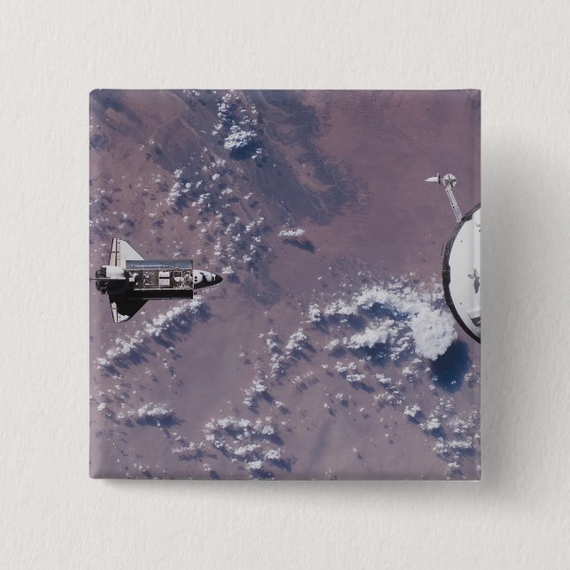 Space Shuttle Endeavour 20 2 Inch Square Button (Front)