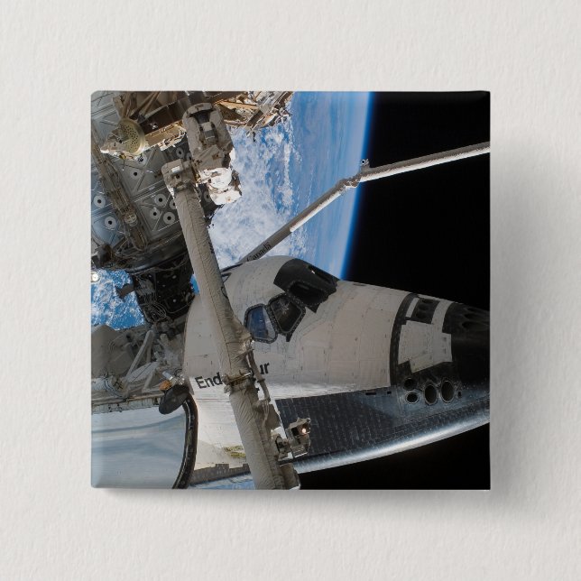 Space Shuttle Endeavour 23 2 Inch Square Button (Front)