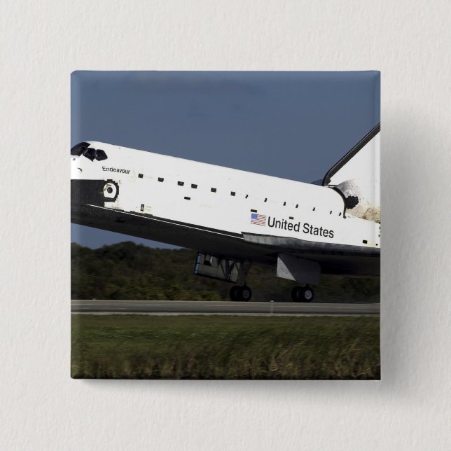 Space Shuttle Endeavour 27 2 Inch Square Button (Front)