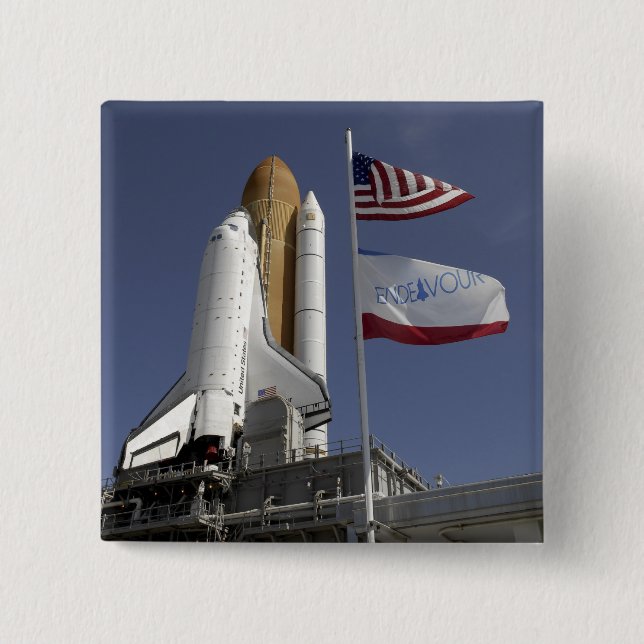 Space Shuttle Endeavour 2 2 Inch Square Button (Front)