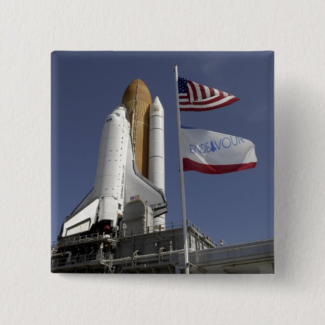 Space Shuttle Endeavour 2 Inch Square Button (Front)