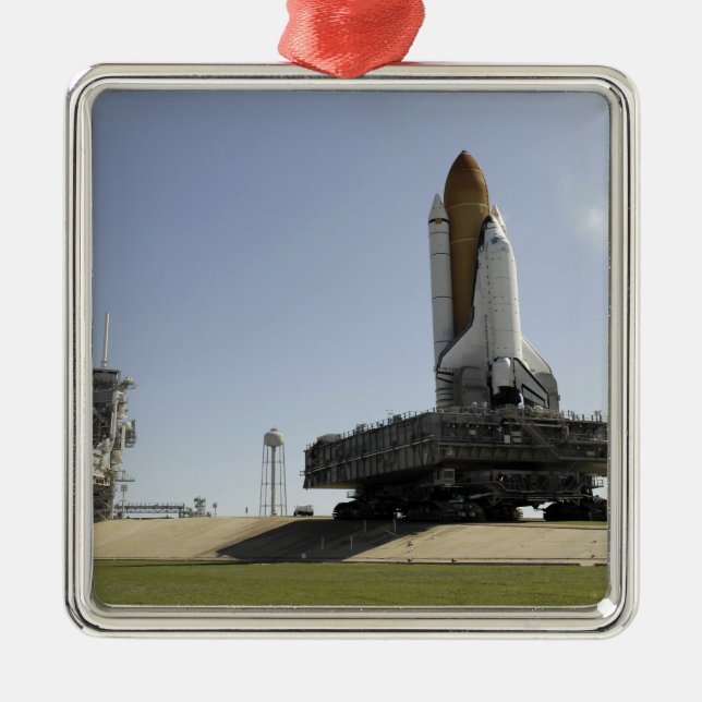 Space Shuttle Endeavour approaches the launch p Metal Ornament (Front)