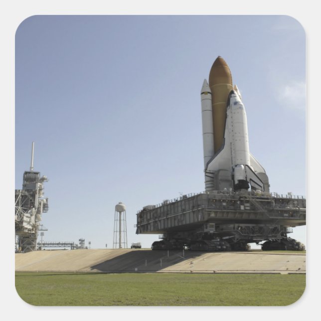 Space Shuttle Endeavour approaches the launch p Square Sticker (Front)