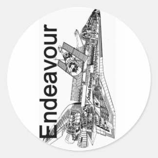 Space Shuttle Endeavour Classic Round Sticker