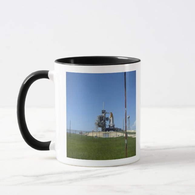 Space shuttle Endeavour is framed by a windsock Mug (Left)