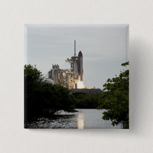 Space Shuttle Endeavour lifts off 2 Inch Square Button