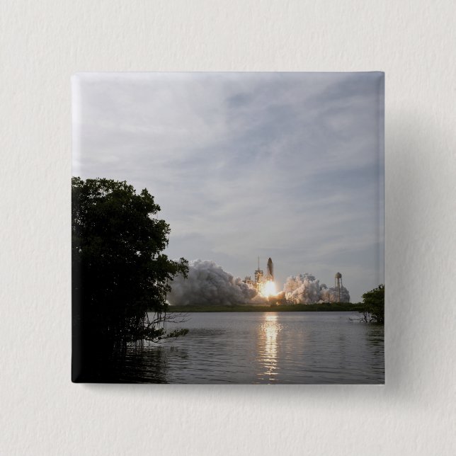Space Shuttle Endeavour lifts off 3 2 Inch Square Button (Front)