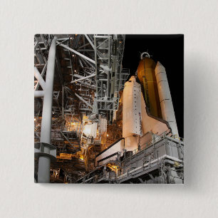 Space Shuttle Endeavour on the launch pad 2 Inch Square Button