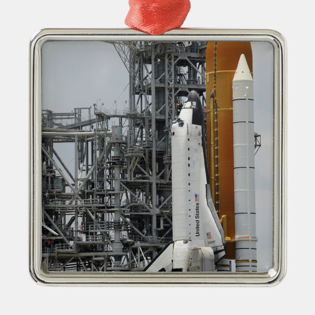 Space Shuttle Endeavour on the launch pad 2 Metal Ornament (Front)